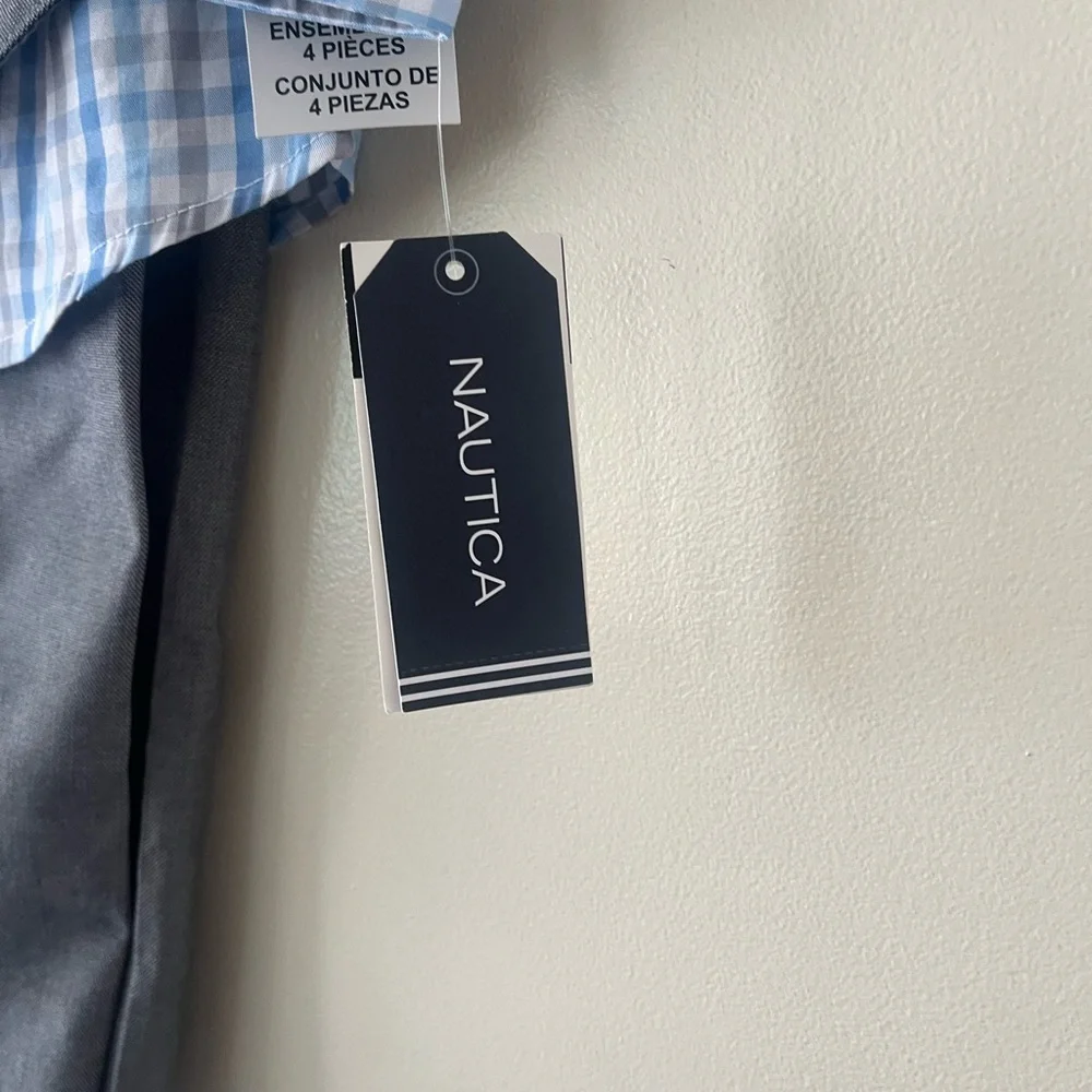 Nautica Gray and Blue Kids Vest Set